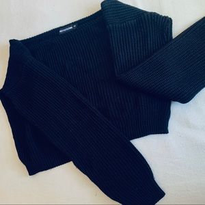 Prettylittlething cropped knit sweater